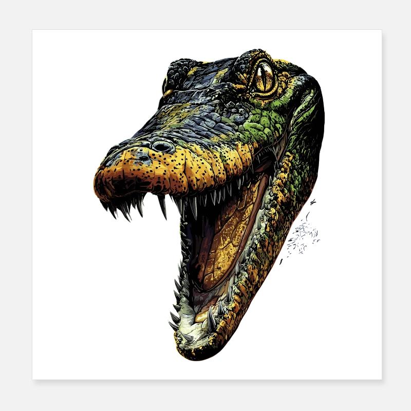 Caïman Crocodile Alligator Reptiles Crocodile Caïmans Poster 20 x 20 cm