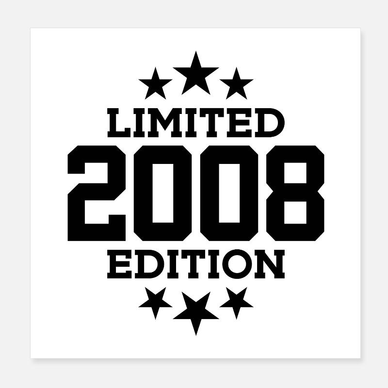 LIMITED EDITION 2008 18TH BIRTHDAY Poster 8" x 8" (20x20 cm)