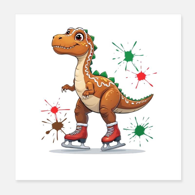 Dino Eiszauber Skater Poster 20 x 20 cm