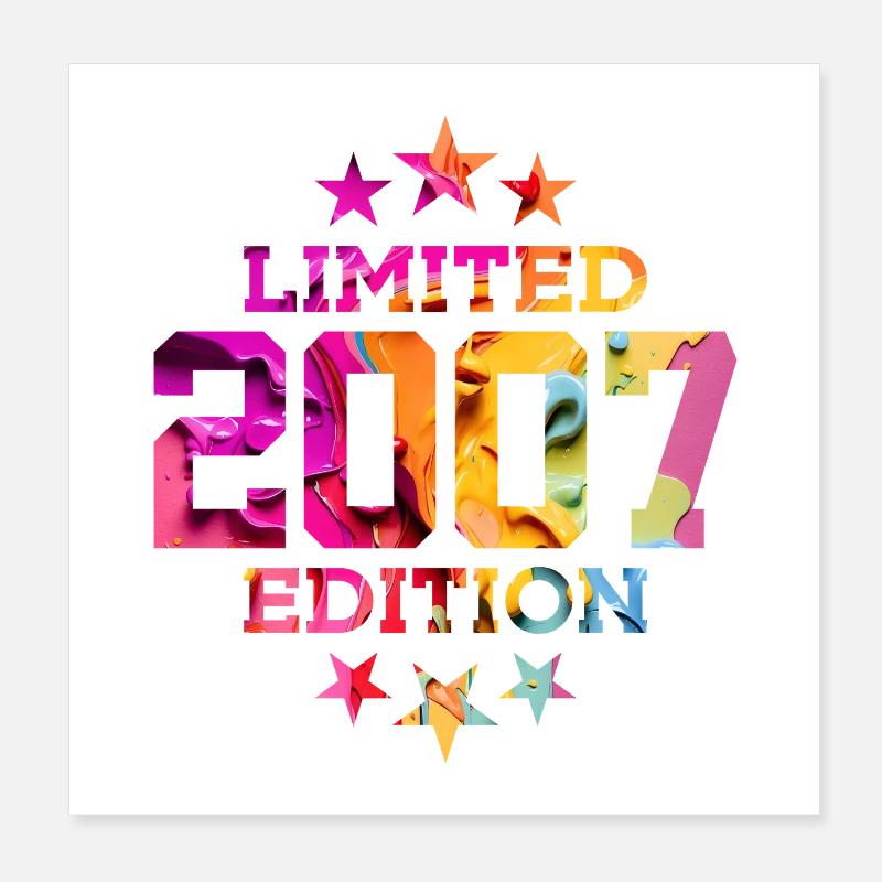 LIMITED EDITION 2007 19TH BIRTHDAY Poster 8" x 8" (20x20 cm)