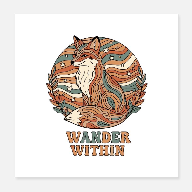 Psychedelisch Retro – Wander Within Poster 20x20 cm