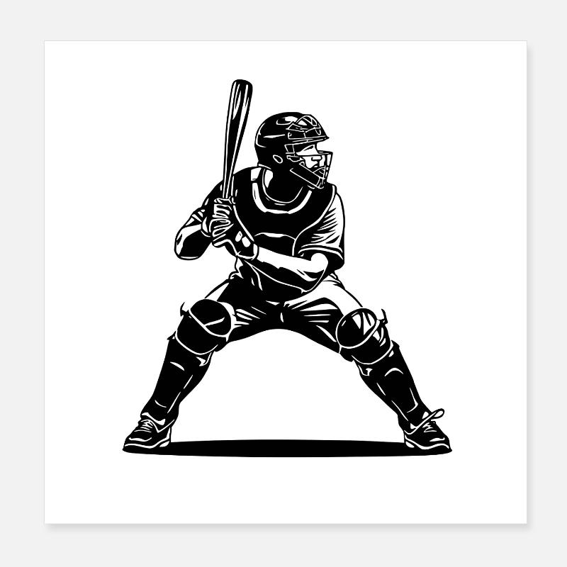 Baseballspieler Baseball-Kunstwerke Poster 20x20 cm