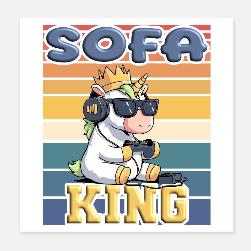 Sofa King Einhorn Poster 20x20 cm