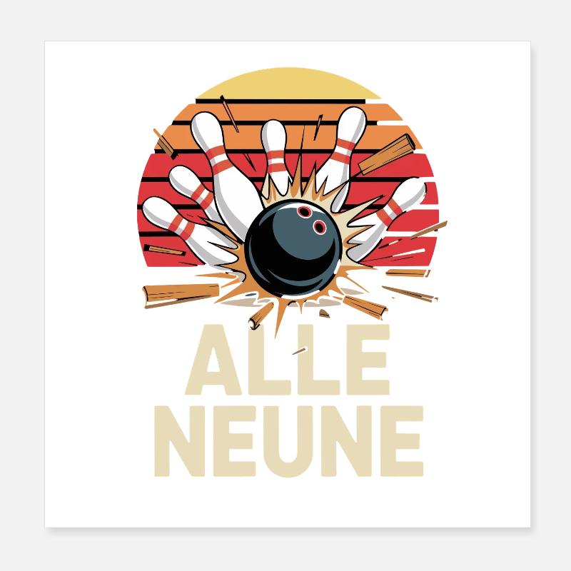 Conception des neuf coups de bowling Poster 20 x 20 cm