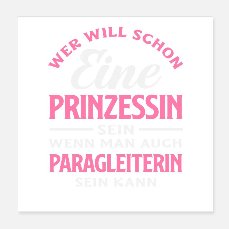 Princess Paragliding Adventure Paragliding Poster 8" x 8" (20x20 cm)
