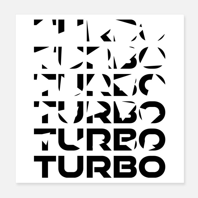 Turbo Mosaik - Poster 20x20 cm - Weiß