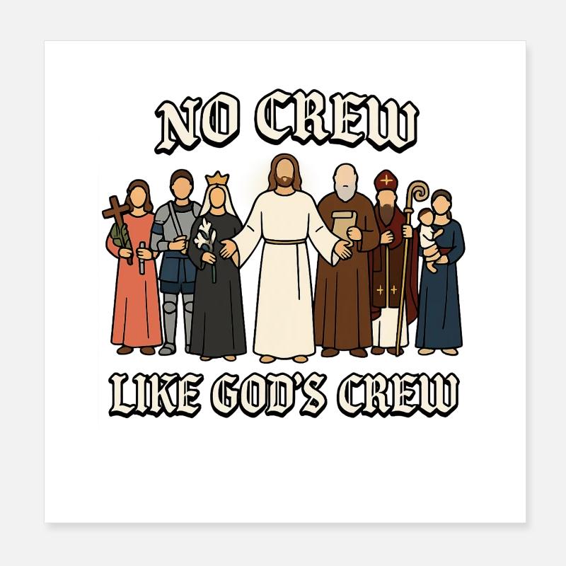 Équipage du Dieu catholique - Jésus-Christ Poster 20 x 20 cm