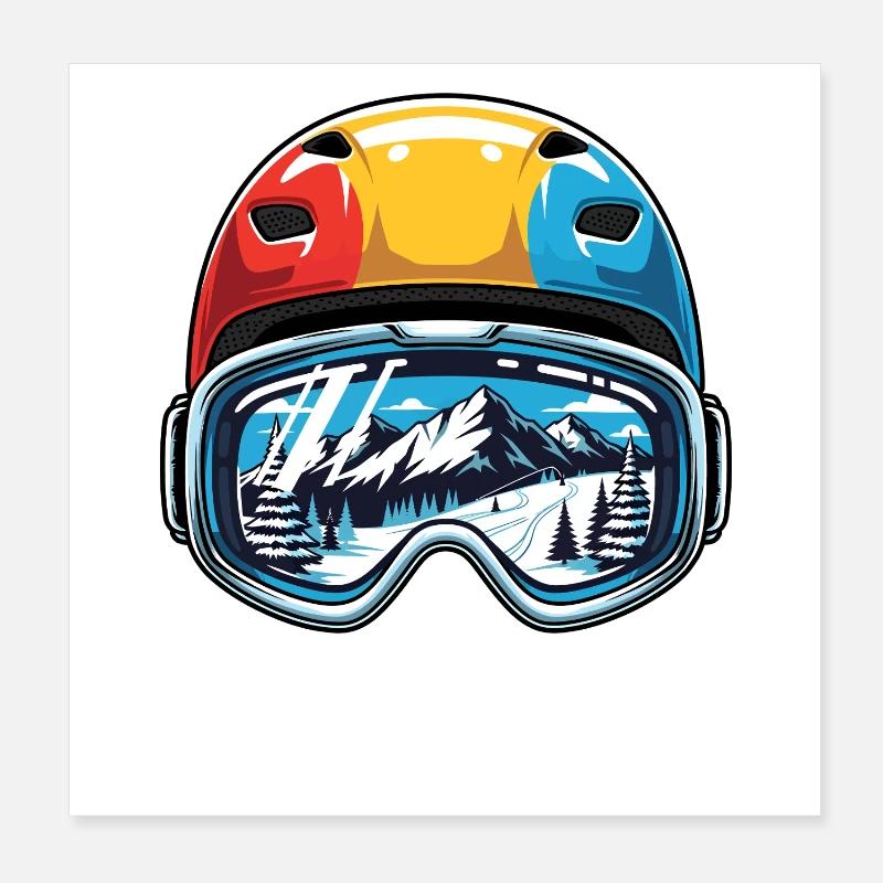 Skihelm Berge Smile Poster 20x20 cm