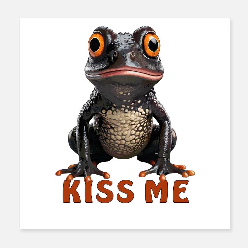 Grenouille Embrasse-moi Poster 20 x 20 cm