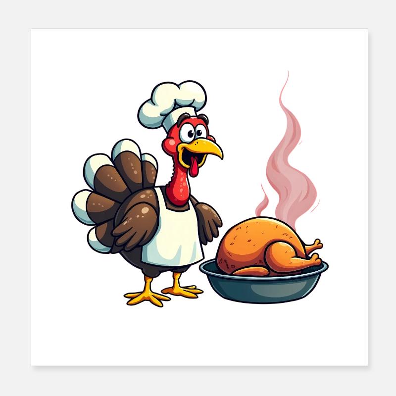 Cuisinier de dinde de Thanksgiving Poster 20 x 20 cm
