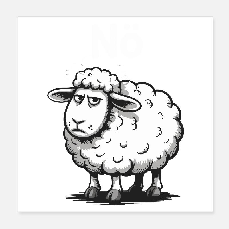 Basse-Autriche – Grumpy Sheep Humour Design Poster 20 x 20 cm