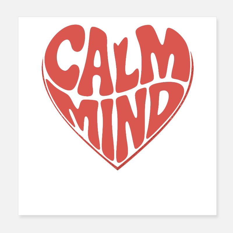 Calm Mind – Retro Herz Design Poster 20x20 cm