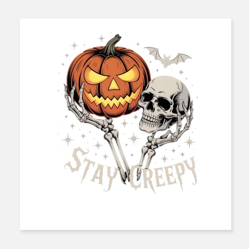 Restez effrayant, restez effrayant Thème d’Halloween Poster 20 x 20 cm