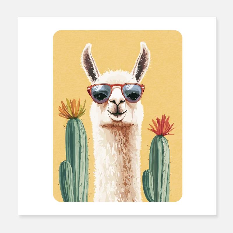 Lama Poster 20x20 cm
