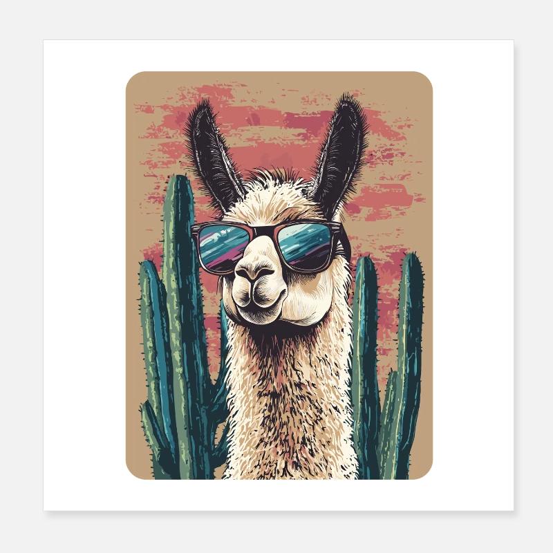 Lama Poster 20x20 cm