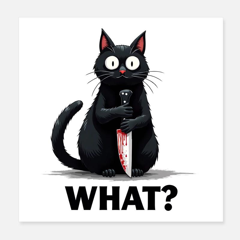 QUOI? Chat tueur Poster 20 x 20 cm