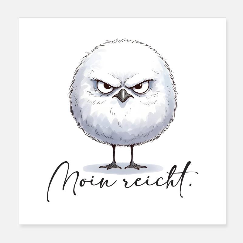 Moin enough - grim round seagull Poster 8" x 8" (20x20 cm)