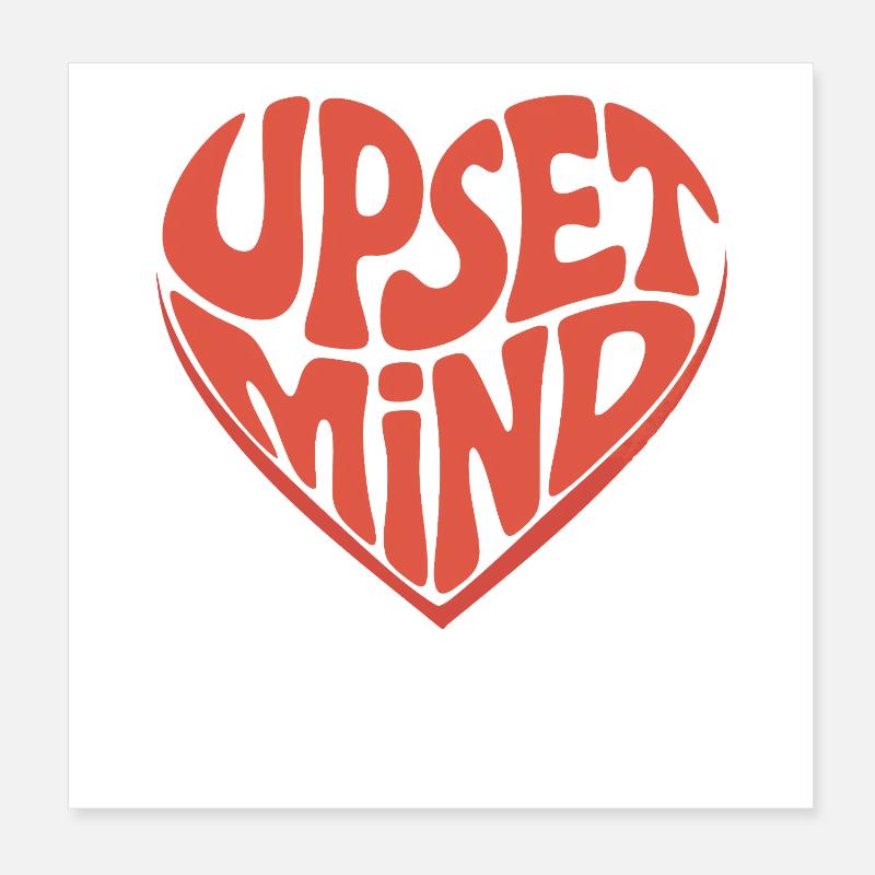 Upset Mind – Retro Herz Design Poster 20 x 20 cm