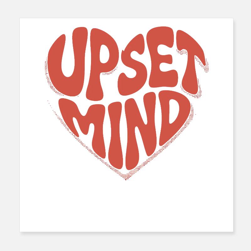 Upset Mind – Retro Herz Design Poster 20x20 cm