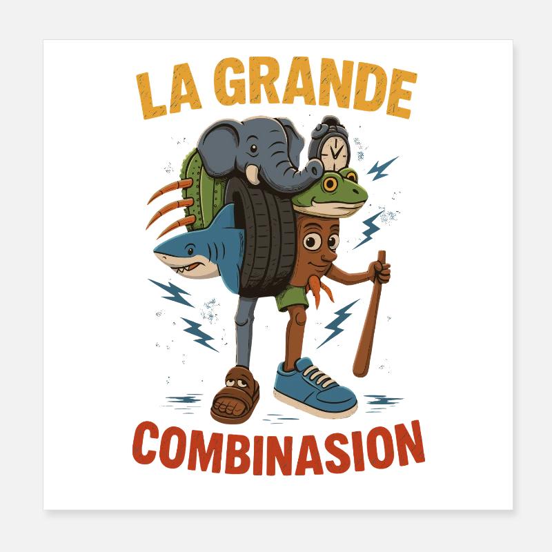 Combinasion La Grande Combinaison Italienne Brainrot Poster 20 x 20 cm