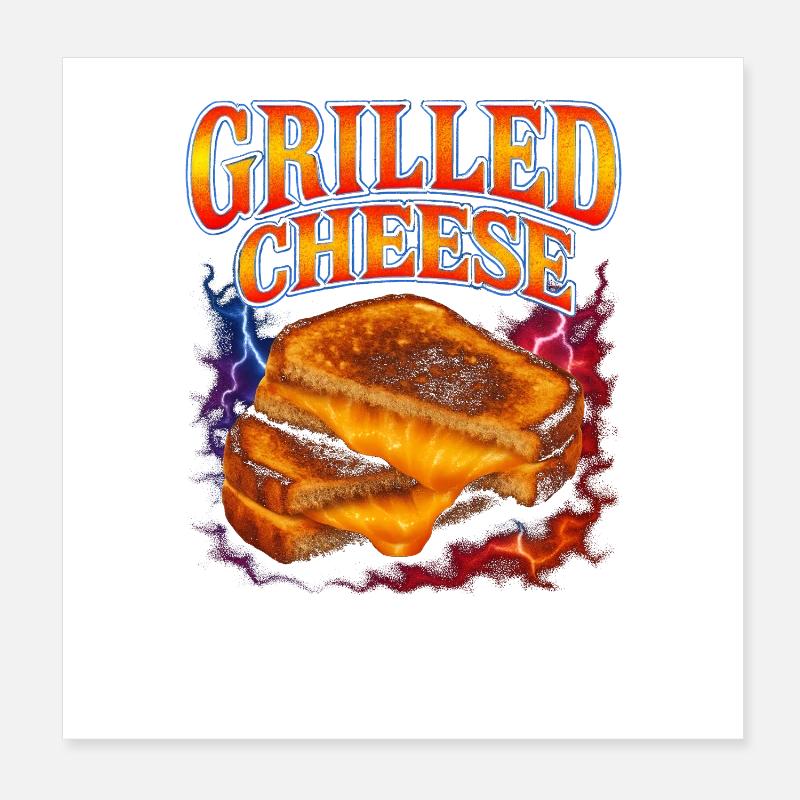 Grilled Cheese Nourriture préférée Drôle Bizarre Années 90 Poster 20 x 20 cm