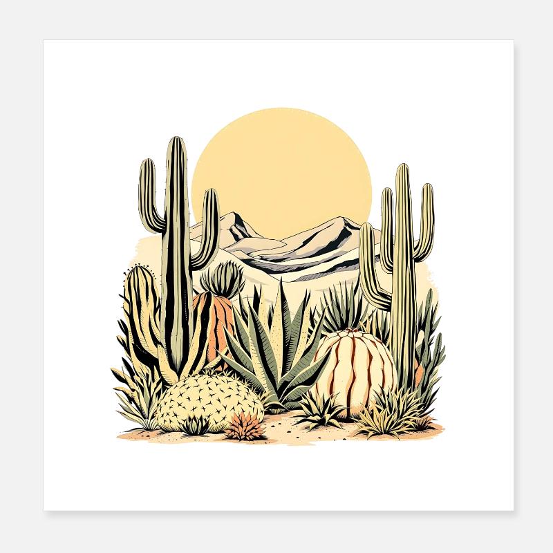Cactus Boho Nature Poster 20 x 20 cm