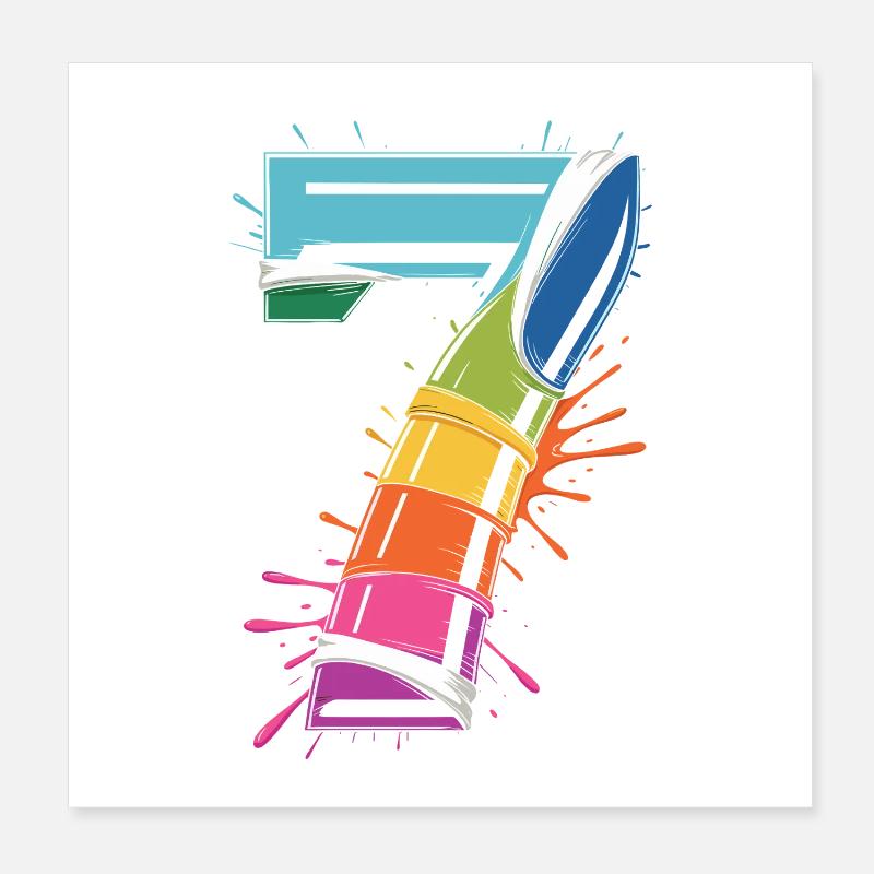 Rainbow7 Splash Design Poster 20 x 20 cm