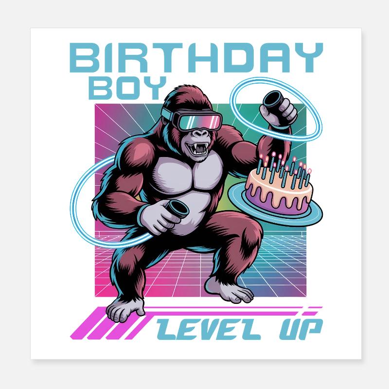 Anniversaire Gamer VR Poster 20 x 20 cm