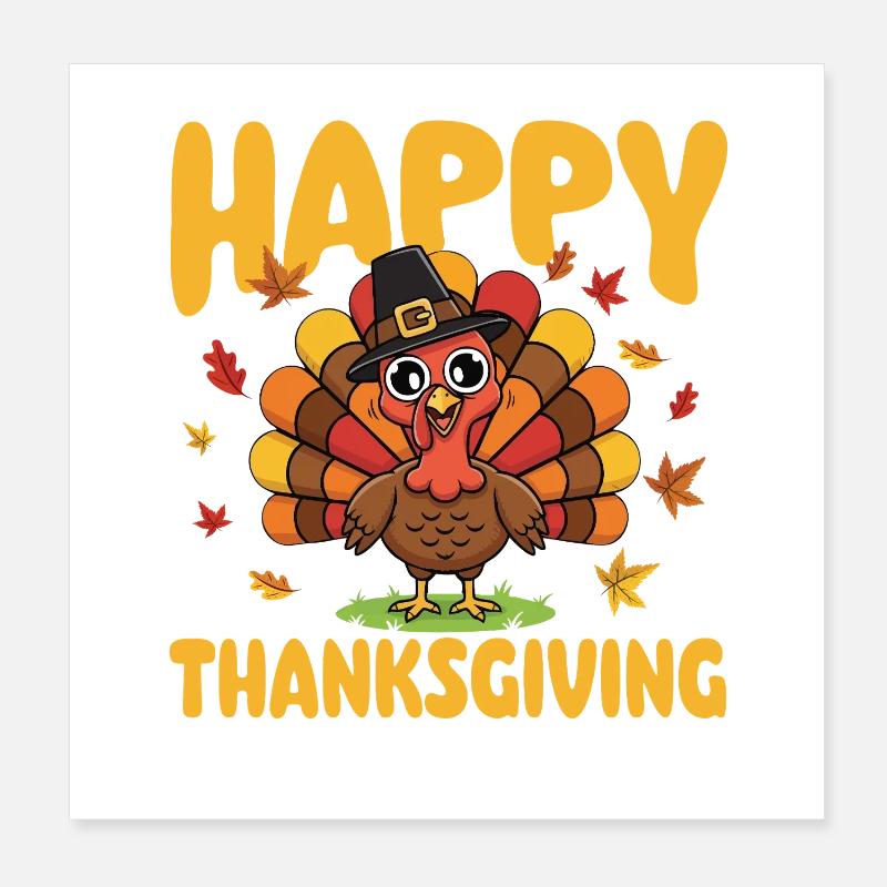 Frohes Thanksgiving Herbst Erntemischung Poster 20x20 cm