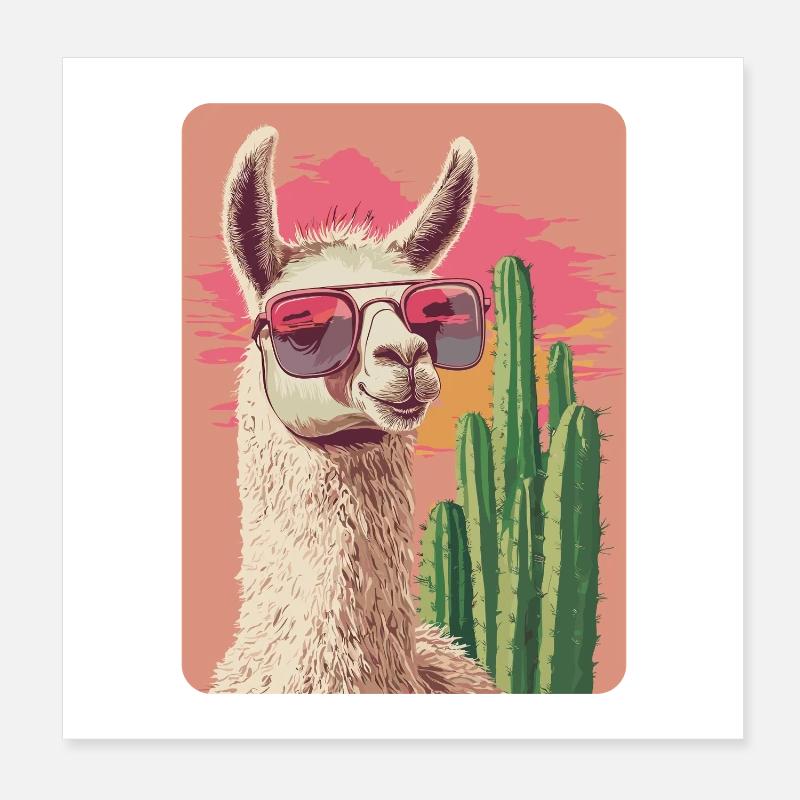 lama Poster 20 x 20 cm