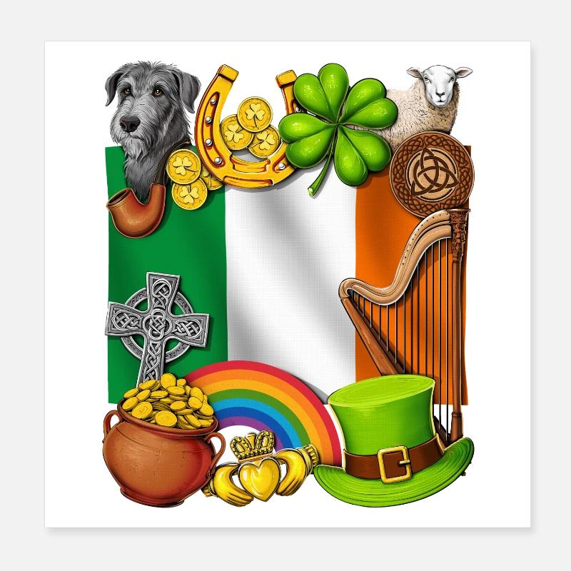 Irish Heritage Poster 8" x 8" (20x20 cm)