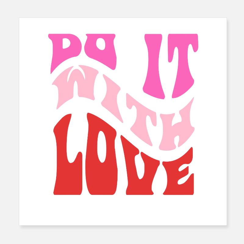 Lettrage rétro It It Love Poster 20 x 20 cm