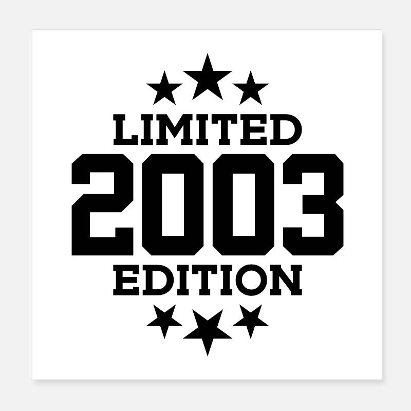 ÉDITION LIMITÉE 23E ANNIVERSAIRE 2003 Poster 20 x 20 cm