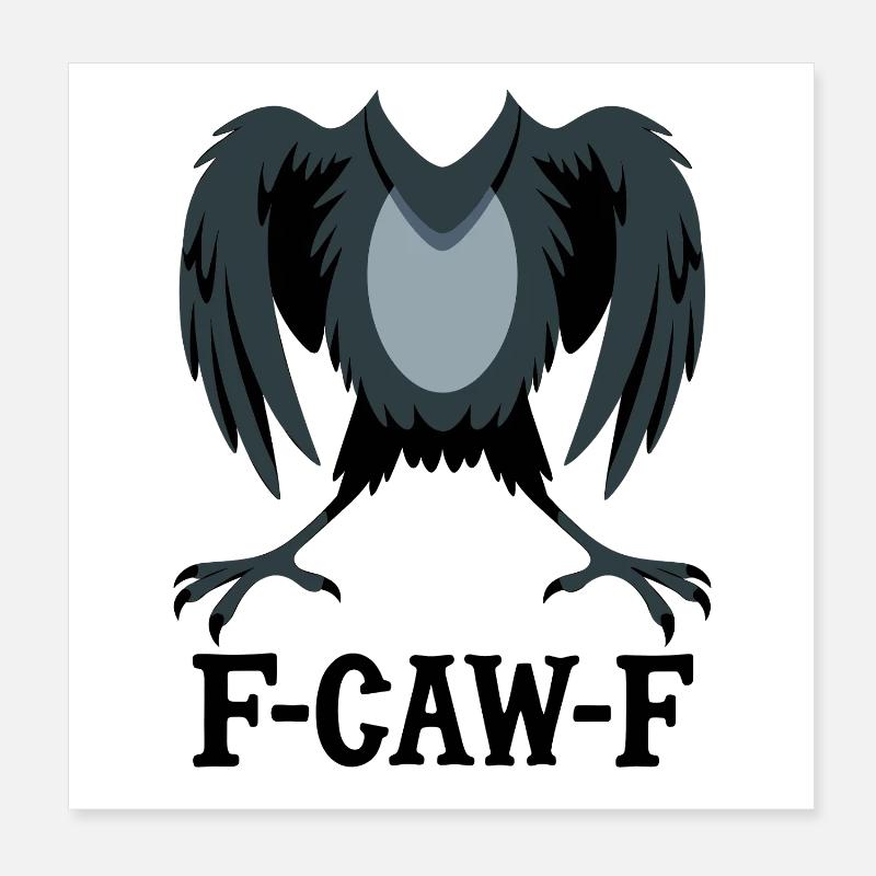 Silhouette d’ailes de corbeau - Poster 20 x 20 cm - blanc
