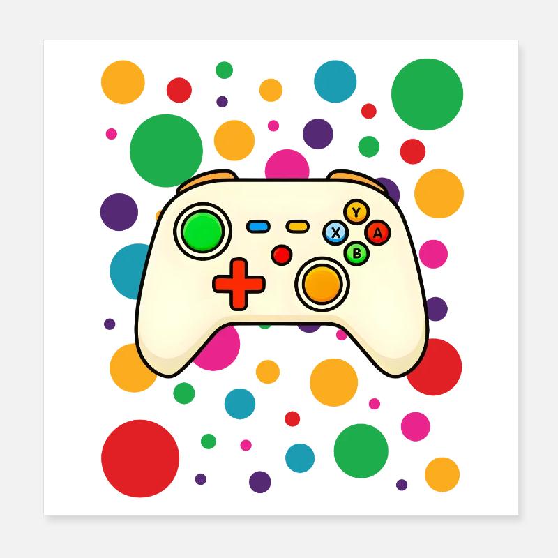 Colorburst Gamecontroller Poster 20x20 cm