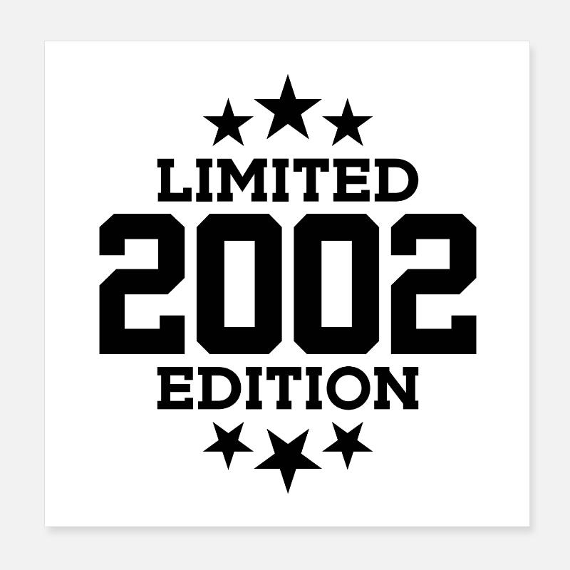 LIMITED EDITION 2002 24. GEBURTSTAG Poster 20x20 cm