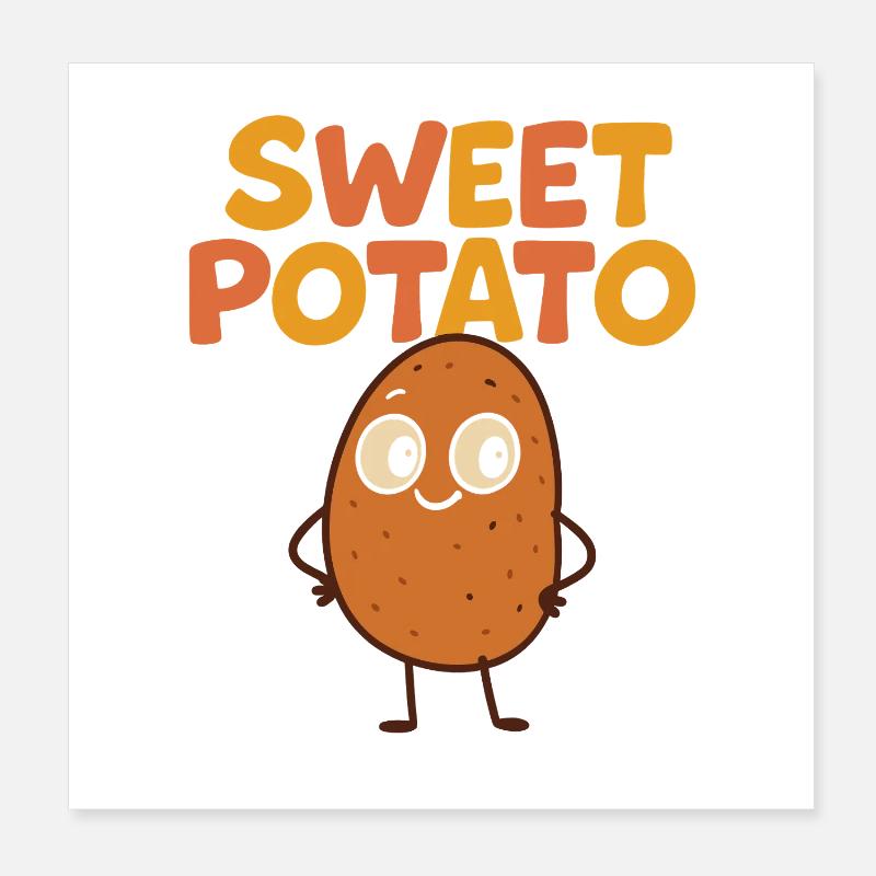 Motif de dessin animé mignon de pomme de terre Poster 20 x 20 cm