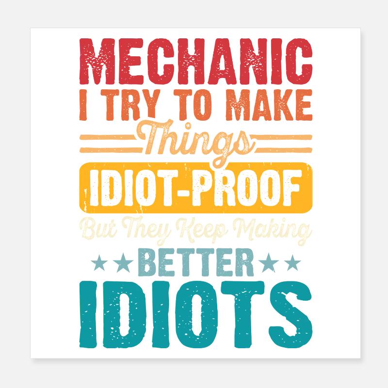 Mechaniker Mechatroniker Handwerker Geschenk Poster 20x20 cm