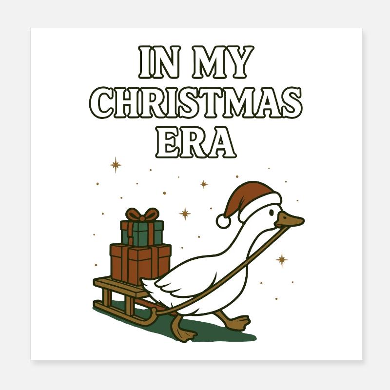 Oie de Noël drôle dans mon époque de Noël Poster 20 x 20 cm