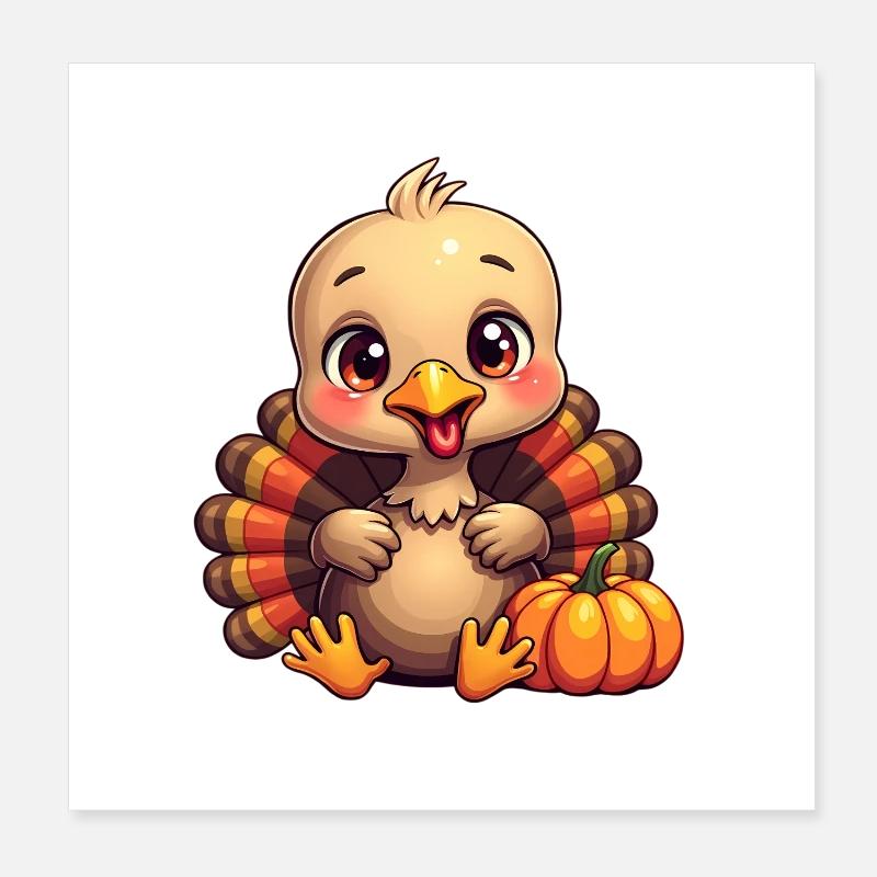Bébé dinde de Thanksgiving Poster 20 x 20 cm