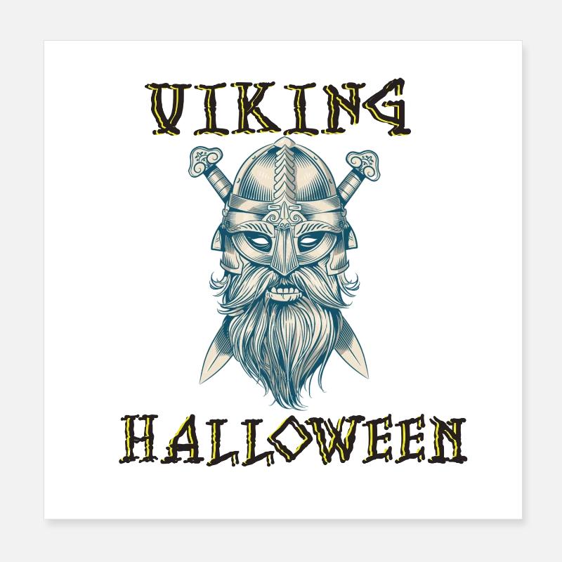 Conception de crâne d’Halloween Viking Poster 20 x 20 cm