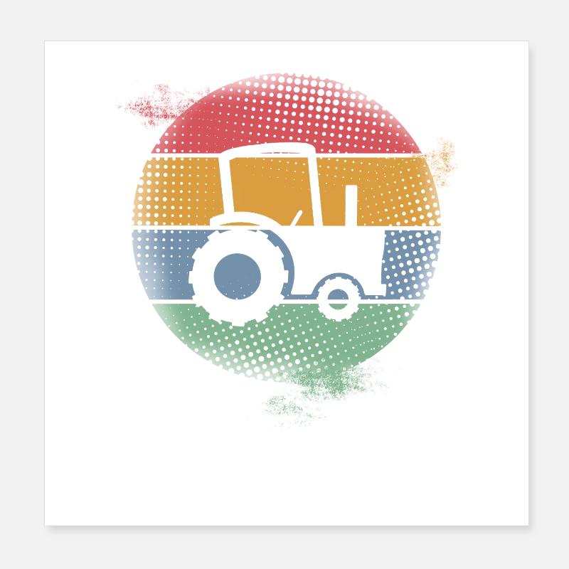 Tractor Poster 8" x 8" (20x20 cm)