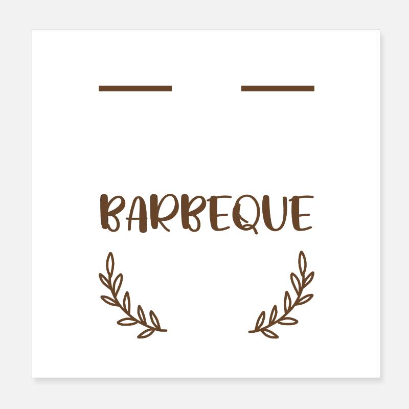 J’adore les cœurs de barbecue Poster 20 x 20 cm