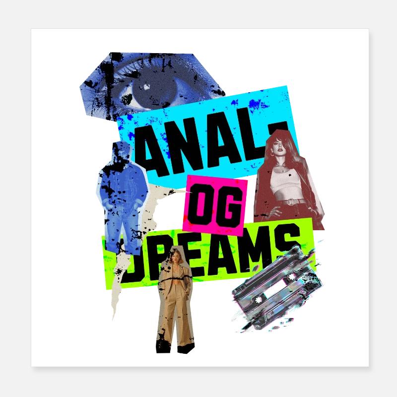 Analog Dreams – Retro Collage Design in 90s Style Poster 8" x 8" (20x20 cm)