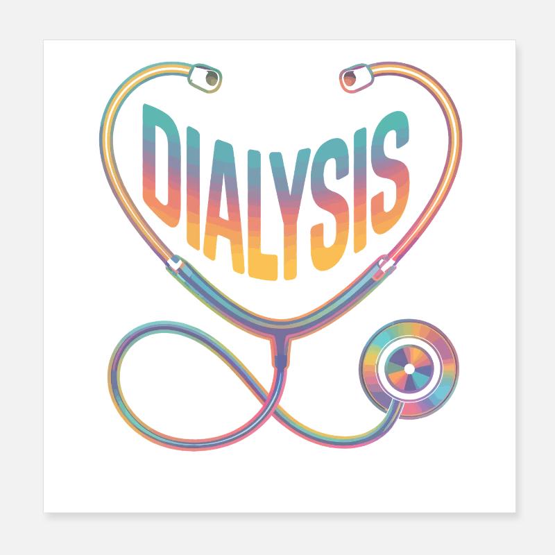 Rainbow Diagnostic Stethoscope Poster 8" x 8" (20x20 cm)