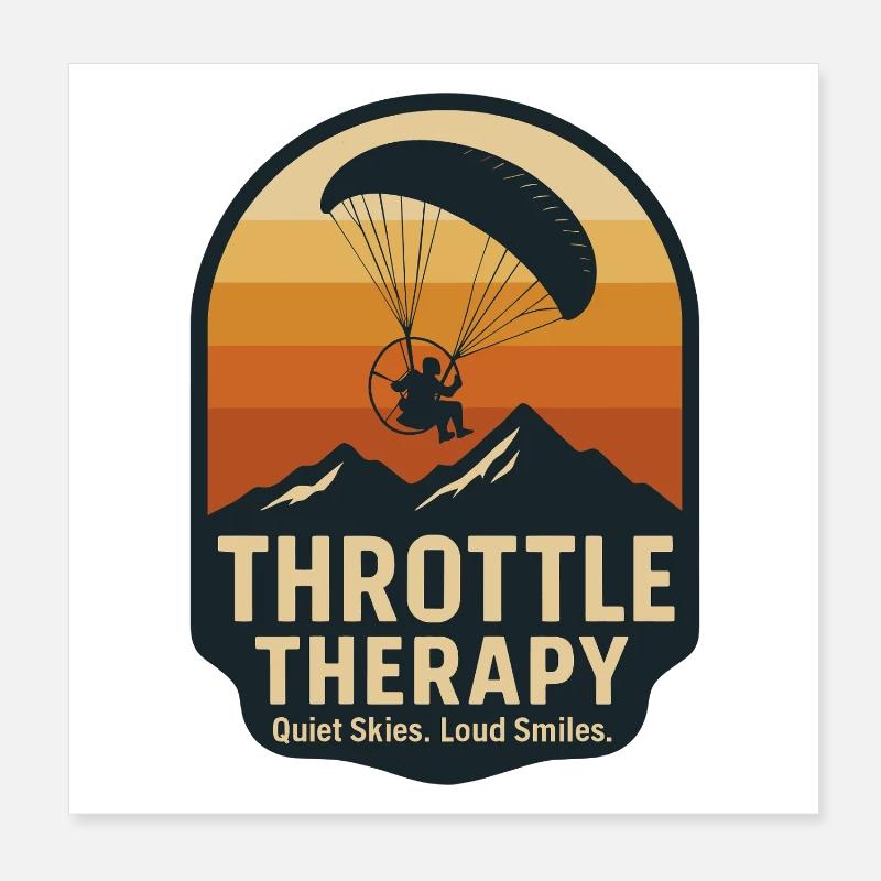 Throttle Therapy Paragliding Adventure Poster 8" x 8" (20x20 cm)