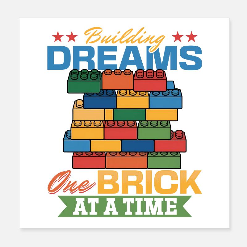 Blocs de construction Enfants Brick Builder Poster 20 x 20 cm