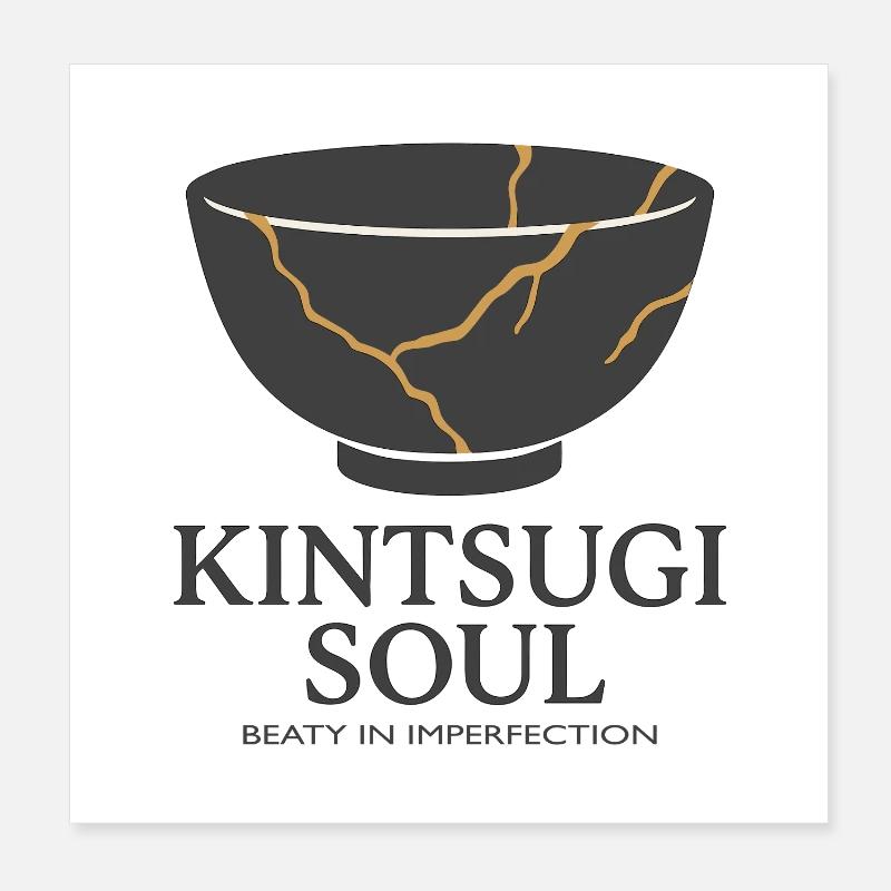 Kintsugi Soul – La beauté dans l’imperfection Poster 20 x 20 cm