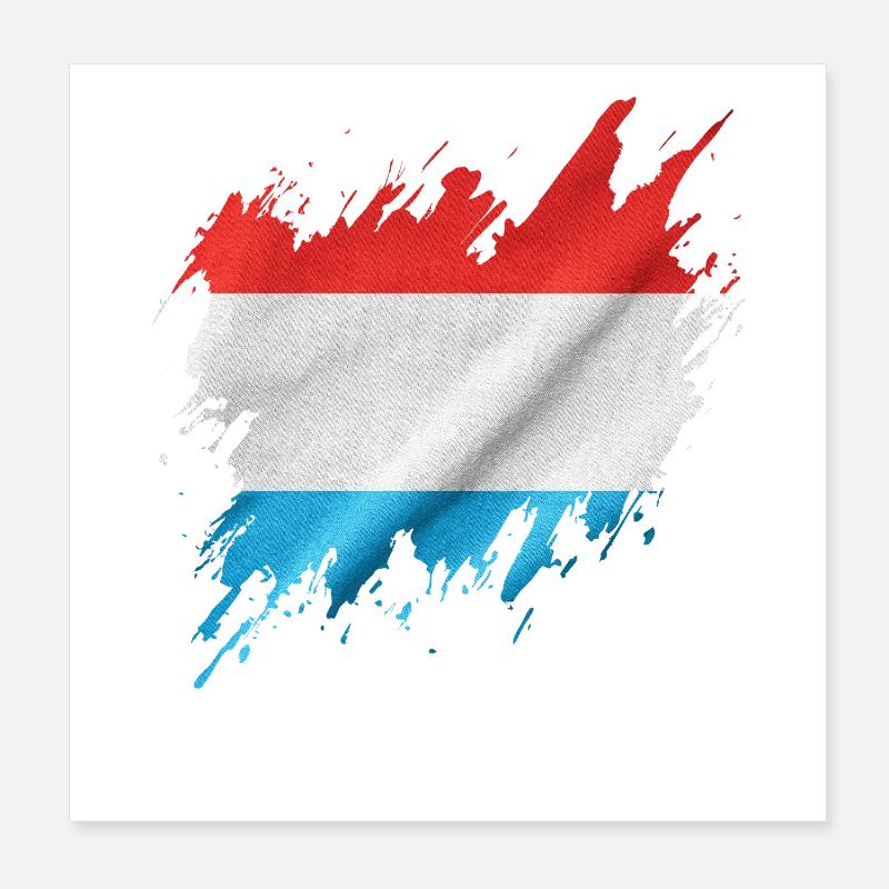 Drapeau du Luxembourg, style déchiré Poster 20 x 20 cm