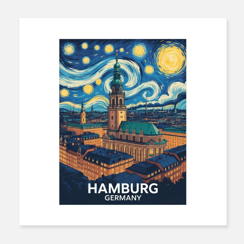 Hambourg Poster 20 x 20 cm